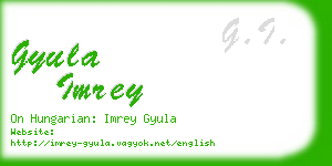 gyula imrey business card